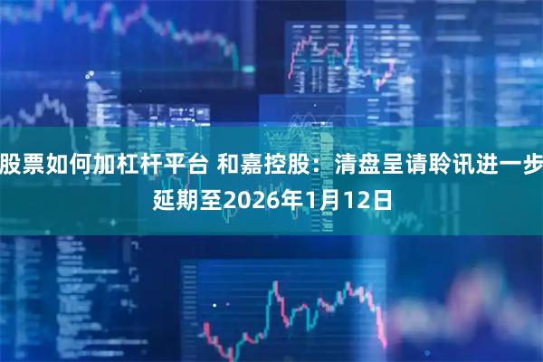 股票如何加杠杆平台 和嘉控股：清盘呈请聆讯进一步延期至2026年1月12日